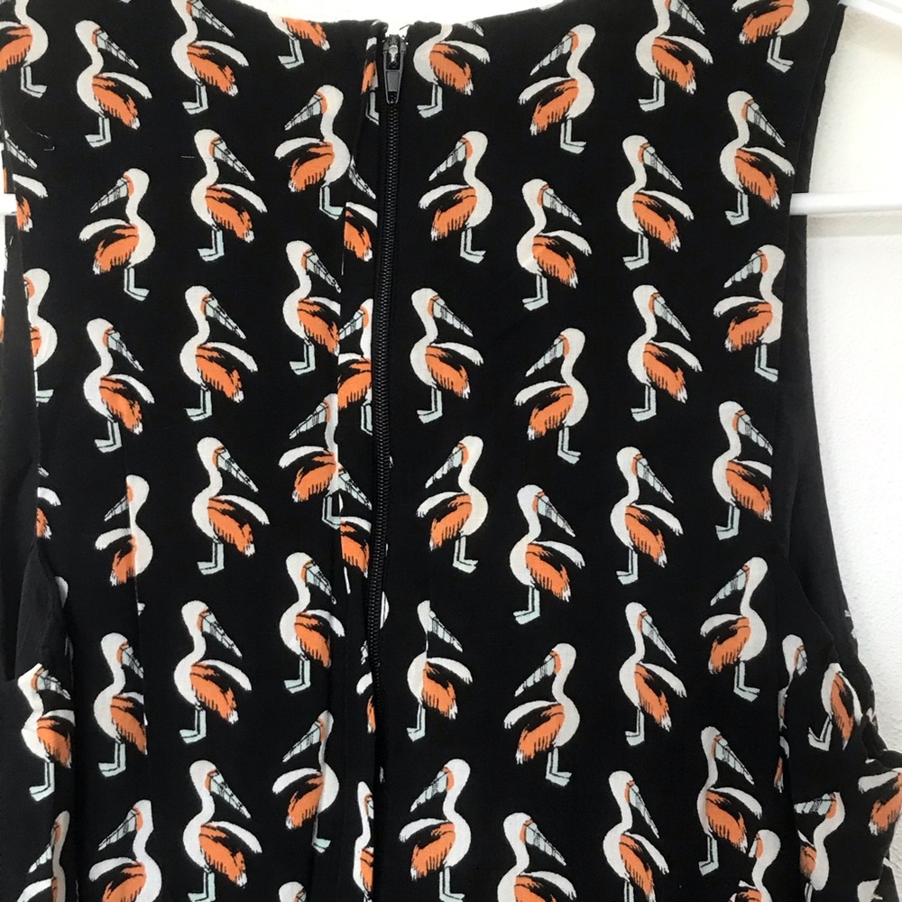 H&M black with flamingo print sleeveless midi - Picture 7 of 8